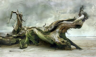  Beached Seaweed Tree Stump