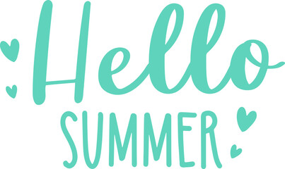 Pastel Hello Summer Slogan