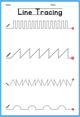 Line tracing Handwriting practice for kids