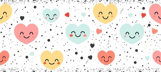  Cute Hand Drawn Smiley Face Stickers on a Greeting Card