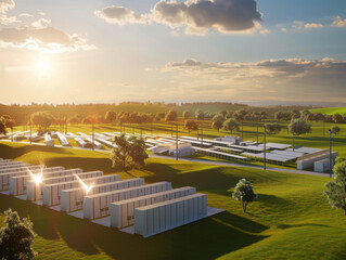 Sustainable energy solutions with solar panels and wind turbines