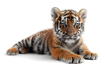 Fototapeta premium Majestic Tiger on White Background