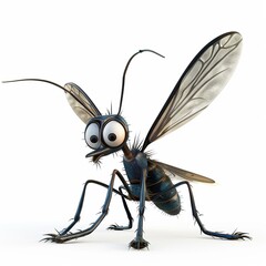 Mosquitoe3D cartoon isolated whitebackground