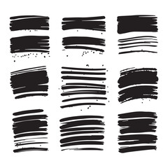 Free vector ink brush stroke collection 