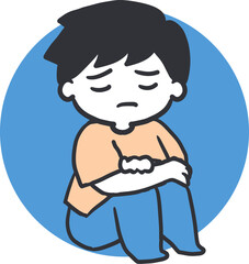 Hues of Melancholy Blue Mood Child Sorrow Art