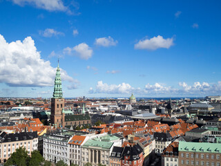 View over Copenhagen roofs from the Christiansborg Palace