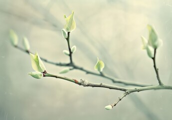  Springtime Tree Blossom Branch in Soft Light