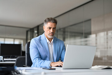 Busy middle aged mature professional business man ceo, 50 years old businessman executive investor...