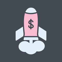 Marketing Rocket Vector Icon