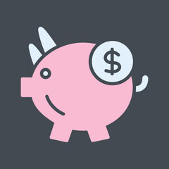 Piggy Saving Vector Icon