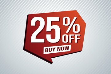 25% twenty five percent off buy now poster banner graphic design icon logo sign symbol social media website coupon

