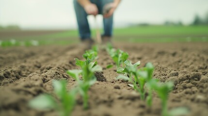 person in a field