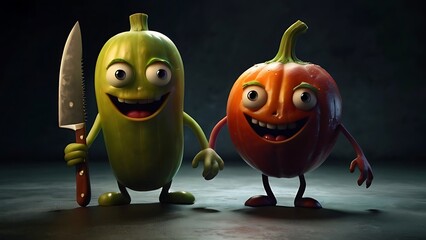 cartoon vegetables