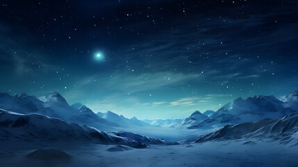 Denmark Greenland ice snow mountain starry sky night winter