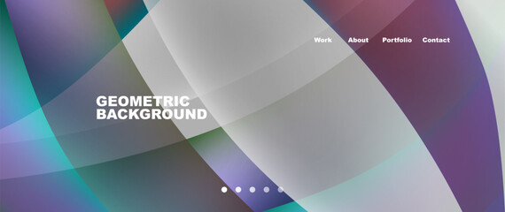 Bright multicolored geometric abstract shapes. Minimal trendy simplicity concept. Modern overlapping forms