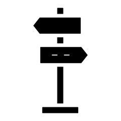 directional signpost guidance glyph icon