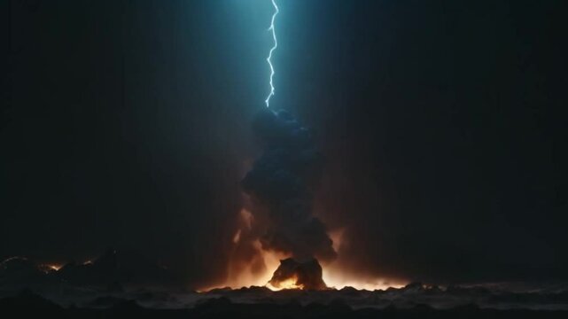 Thunder strom behind the dark clouds black background animation full hd 4k video download