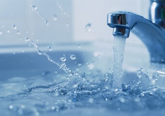  Fresh Water Splash from Modern Kitchen Faucet