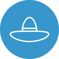 Fototapeta premium Sun Hat Vector Line White Circles Multicolors