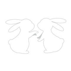 白い2匹のうさぎ