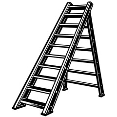 realistic-metal-ladder-on-white-background