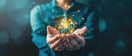 HR concept and customer care concept. Corporate