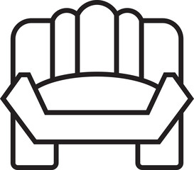Sofa Icon Line Art
