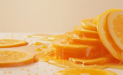  Pile of Orange Slices with Honey Drizzle and Candied Ginger