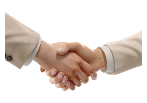 Handshake isolated, transparent background, PNG, cutout.
