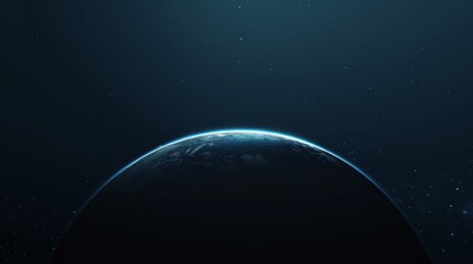 dark poster with space and blue planet. Creative design for wallpaper. background, poster.