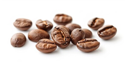 Naklejka premium Gourmet Coffee Beans, Freshly Roasted, Organic, Fairtrade