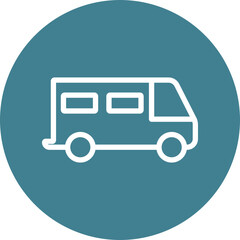 Ambulance Vector Line White Circles Multicolors