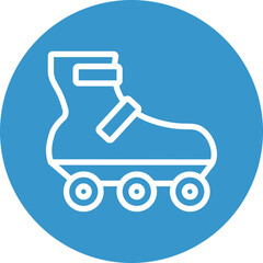Roller skates Vector Line White Circles Multicolors