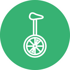 Unicycle Vector Line White Circles Multicolors © Muhammad Rizwan