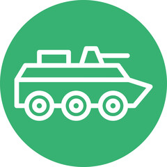 Amphibious vehicle Vector Line White Circles Multicolors