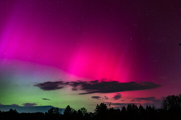 Rarely seen Aurora Borealis in Carinthia in Southern Austria