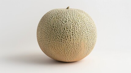 Isolated Cantaloupe Melon on White Background with Complete Depth of Field