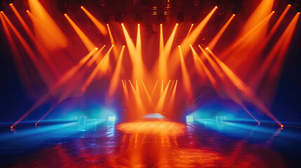 Stage light background with spotlight illuminated