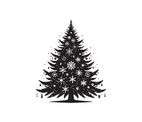 tree and christmas tree vector art graphic resources silhourtte vector style, white background