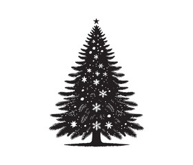 tree and christmas tree vector art graphic resources silhourtte vector style, white background