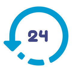 Obraz premium 24 hour repeat time flat icon