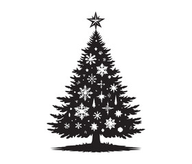 tree and christmas tree vector art graphic resources silhourtte vector style, white background