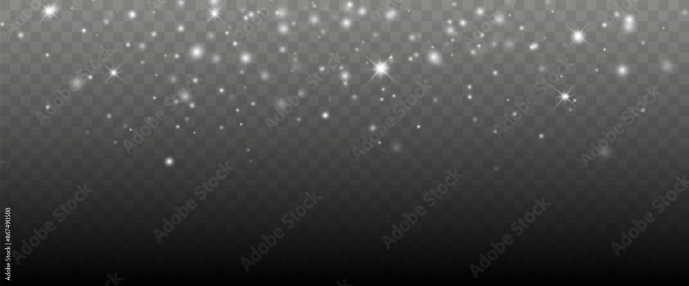 Aufkleber Glowing light effect with many glitter particles isolated on transparent background. Vector starry cloud with dust. Magic christmas decoration