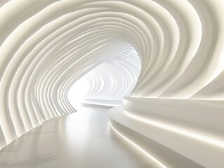 An image showcasing sculpted curvy white architecture, serving as an ideal wallpaper or background for design inspiration