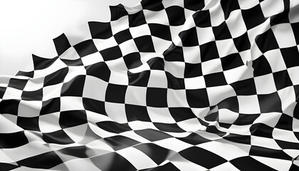Obraz premium checkered racing wave flag 3d render on white background 2