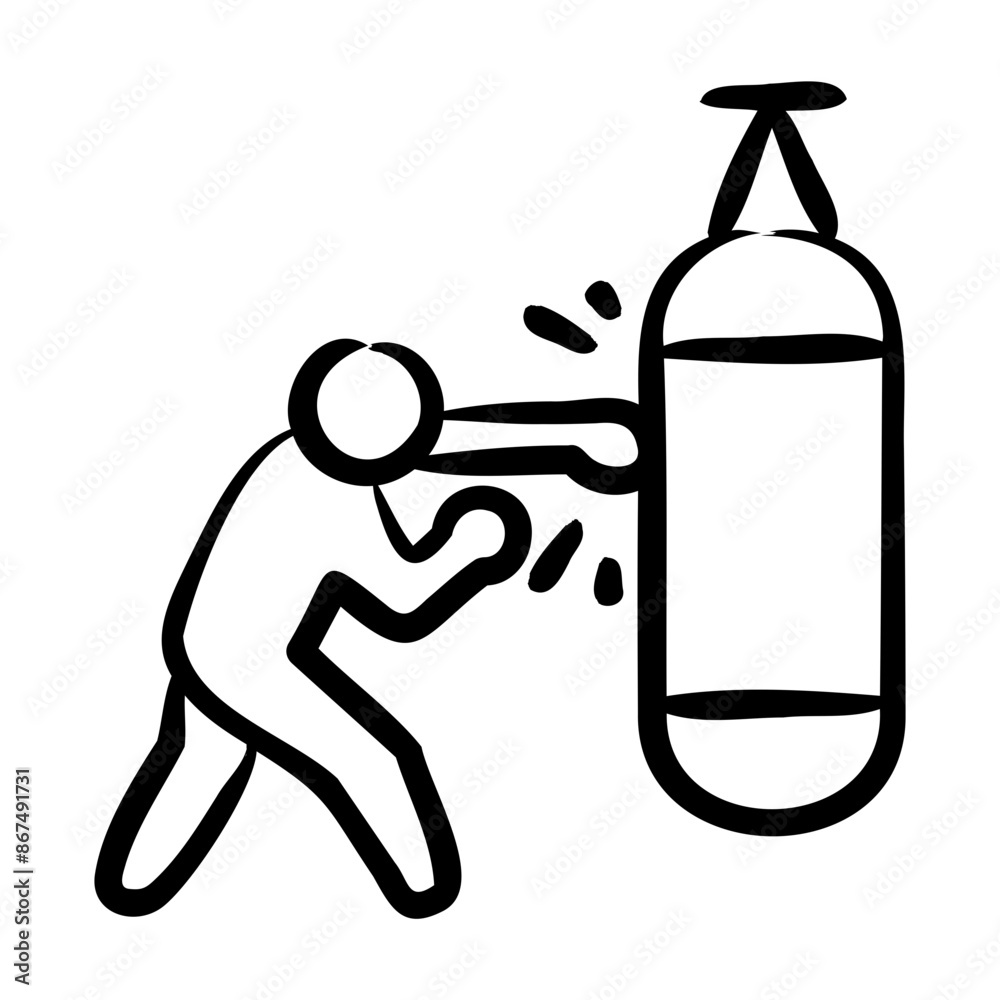 Wall mural Punching Bag Icon