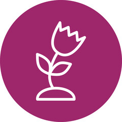 Obraz premium tulip Vector Line White Circles Multicolors