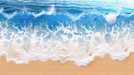 Obraz premium top view waves on the beach