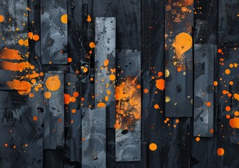  Vintage Graffiti Art: Black and White Aesthetic with Pop of Orange
