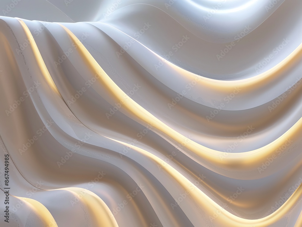 Canvas Prints This image of elegant silky fabric with golden waves provides a luxurious wallpaper or background for high-end design visuals